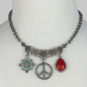 NWOT Lucky Boho Peace Charm Necklace
